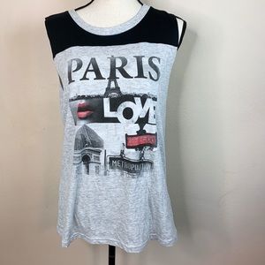 2KUHL Paris Love Graphic Sleeveless Tank Top